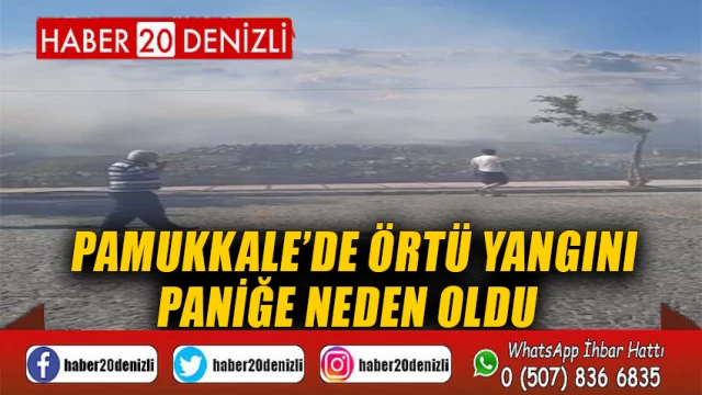 Pamukkale’de örtü yangını paniğe neden oldu