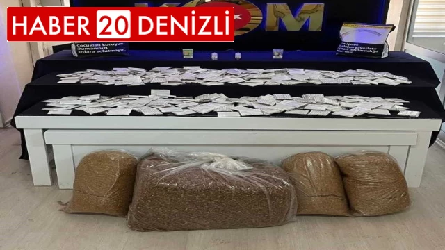 Denizli'de binlerce kaçak tütün ürünü ele geçirildi