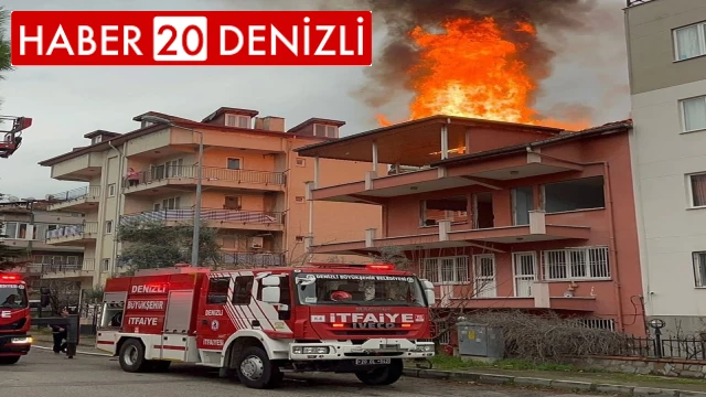 Çatıda korkutan yangın