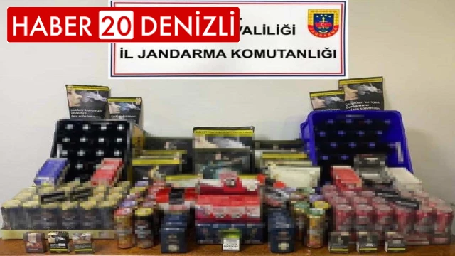 Denizli’de jandarmanın operasyonunda yüzlerce kaçak makaron ele geçirildi