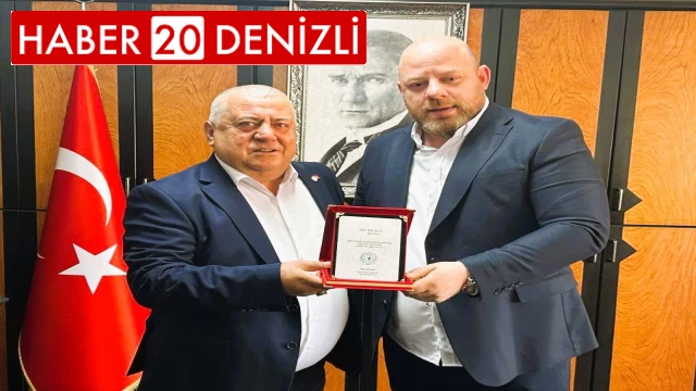 Denizli Esnaf ve Sanatkarlar Odaları Birliğinden teşekkür plaketi