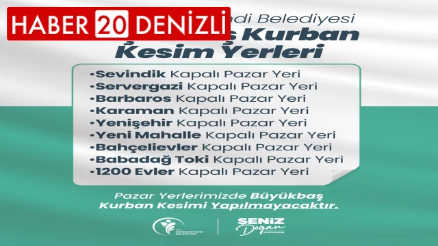 Merkezefendi Belediyesi kurban kesim yerleri belirlendi