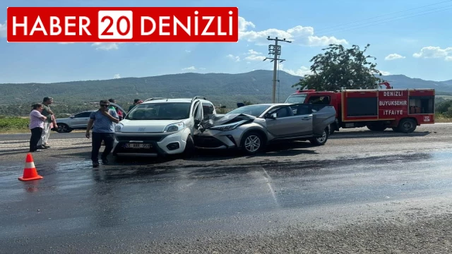 Aynı yöne giden 2 otomobil çarpıştı 6 yaralı