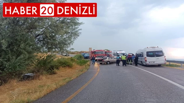 Denizli'de yağış sonrası kaygan zeminde zincirleme kaza: 9 yaralı