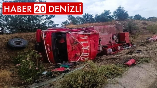 Yangına giden arazöz yoldan çıktı