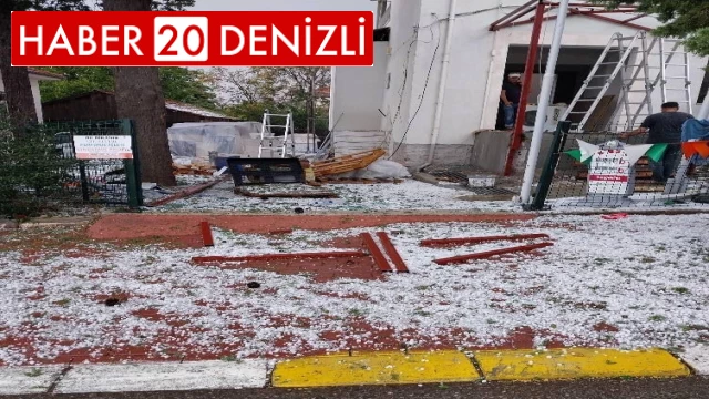 Baklan’da dolu yağışı etkili oldu