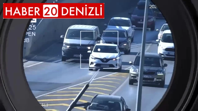 Denizli’de şerit ihlali yapan sürücülere sıkı denetim