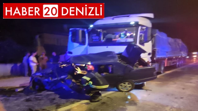 Kaza yapan otomobillere tır çarptı: 1 ölü, 1 yaralı