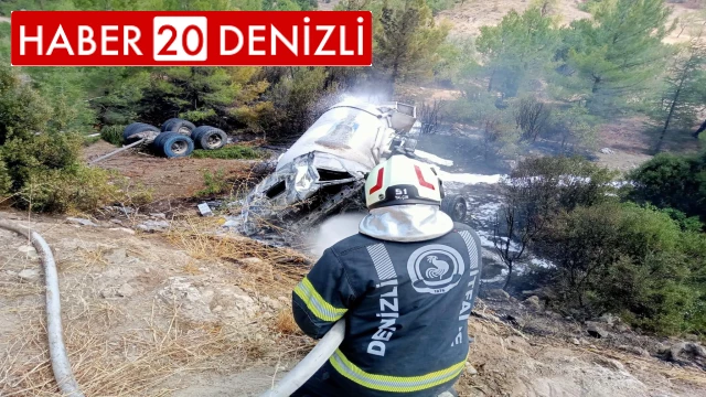 LPG yüklü tanker şarampole devrildi