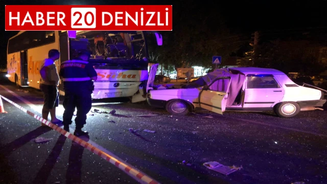 Moladan çıkan otobüs karşı şeride geçip otomobile çarptı: 1 ölü