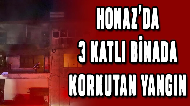 Denizli’de 3 katlı bina alev alev yandı