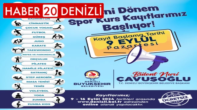 Denizli’de yeni dönem spor kurs kayıtları 9 Eylül’de başlıyor