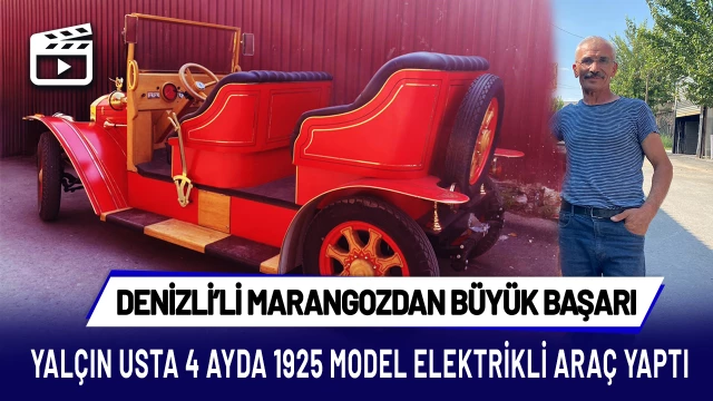 Marangoz 4 ayda eliyle 1925 model elektrikli araç yaptı