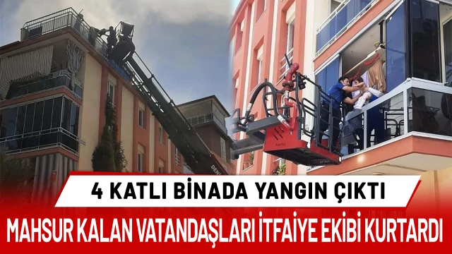 Yanan binada mahsur kalanları itfaiye kurtardı