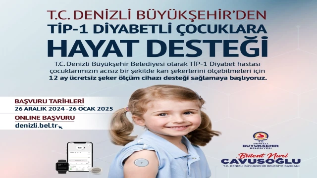 DENİZLİ BÜYÜKŞEHİRDEN DİYABETLİ ÇOCUKLARA CİHAZ DESTEĞİ