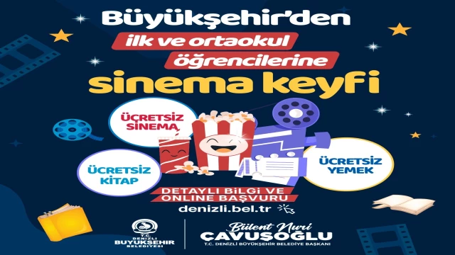 Denizli Büyükşehirin ücretsiz sinema projesine büyük ilgi