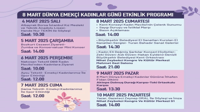 Denizli Büyükşehirden 8 Mart Dünya Emekçi Kadınlar Gününe özel etkinlikler