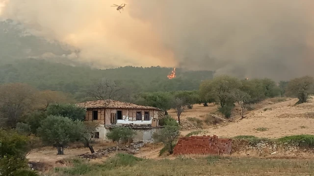 Denizli-Aydın il sınırında 4 gündür devam eden yangında bir köy tahliye ediliyor