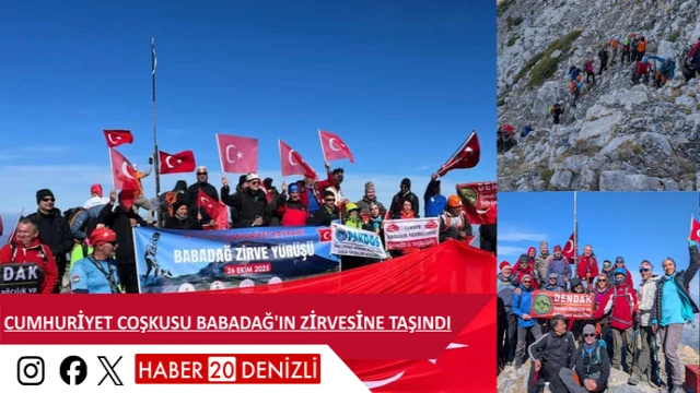 Cumhuriyet coşkusu Babadağ'ın zirvesine taşındı