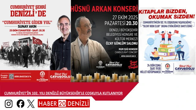 Cumhuriyet’in 102. yılı Denizli Büyükşehir’le coşkuyla kutlanıyor