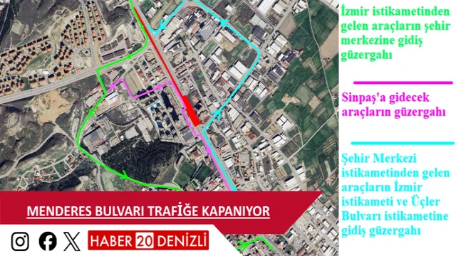 Menderes Bulvarı trafiğe kapanıyor