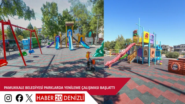 PAMUKKALE BELEDİYESİ PARKLARDA YENİLEME ÇALIŞMASI BAŞLATTI