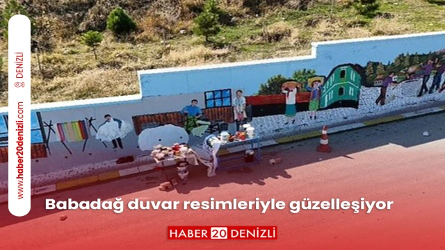 Babadağ duvar resimleriyle güzelleşiyor