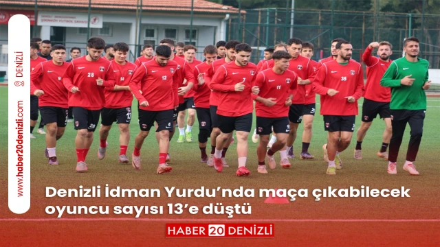 Denizli İdman Yurdu’nda maça çıkabilecek oyuncu sayısı 13’e düştü