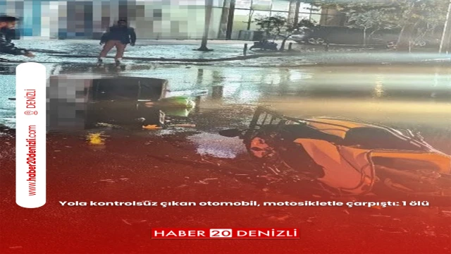 Yola kontrolsüz çıkan otomobil, motosikletle çarpıştı: 1 ölü