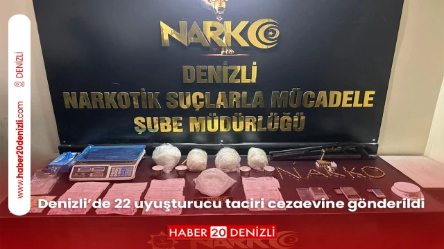 Denizli’de 22 uyuşturucu taciri cezaevine gönderildi