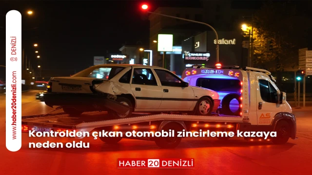 Kontrolden çıkan otomobil zincirleme kazaya neden oldu