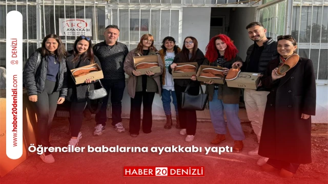 Öğrenciler babalarına ayakkabı yaptı