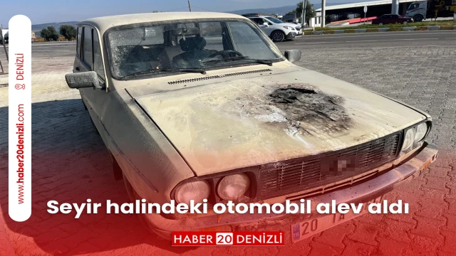 Seyir halindeki otomobil alev aldı