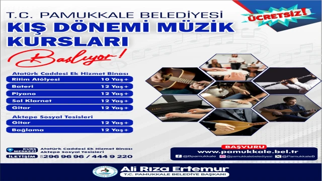PAMUKKALE’DE MÜZİK KURSLARI İÇİN KAYITLAR BAŞLADI