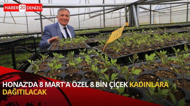 Honaz'da 8 Mart'a özel 8 bin çiçek kadınlara dağıtılacak