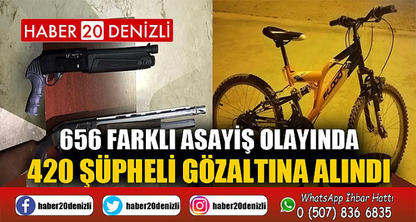 656 farklı asayiş olayında 420 şüpheli gözaltına alındı