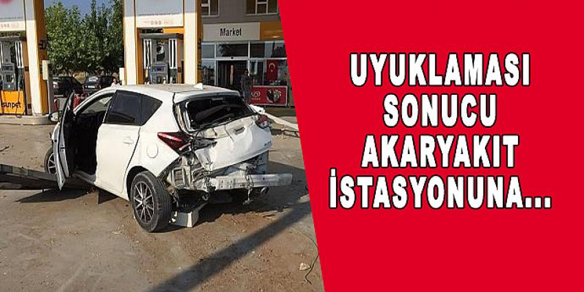AKARYAKIT İSTASYONUNA DALDI