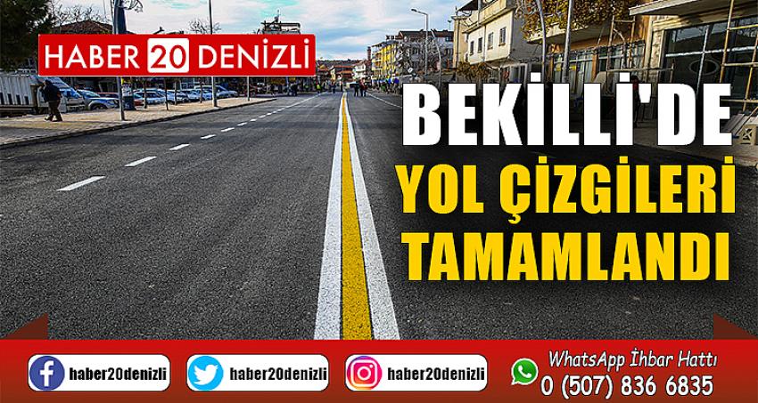 Bekilli'de yol çizgileri tamamlandı