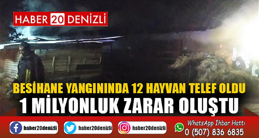 Besihane yangınında 12 hayvan telef oldu, 1 milyonluk zarar oluştu