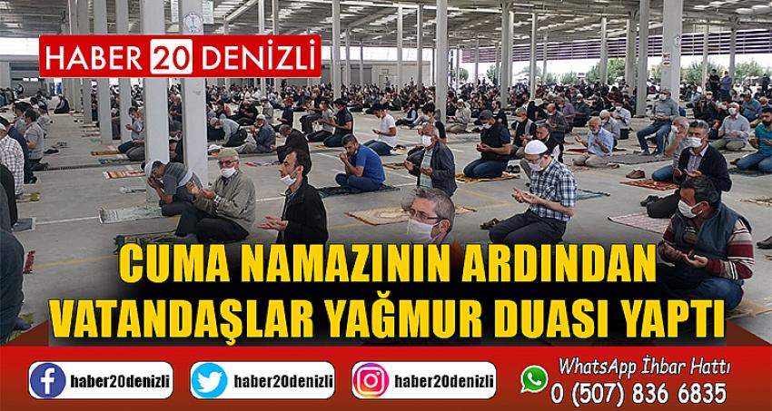 Cuma namazının ardından vatandaşlar yağmur duası yaptı