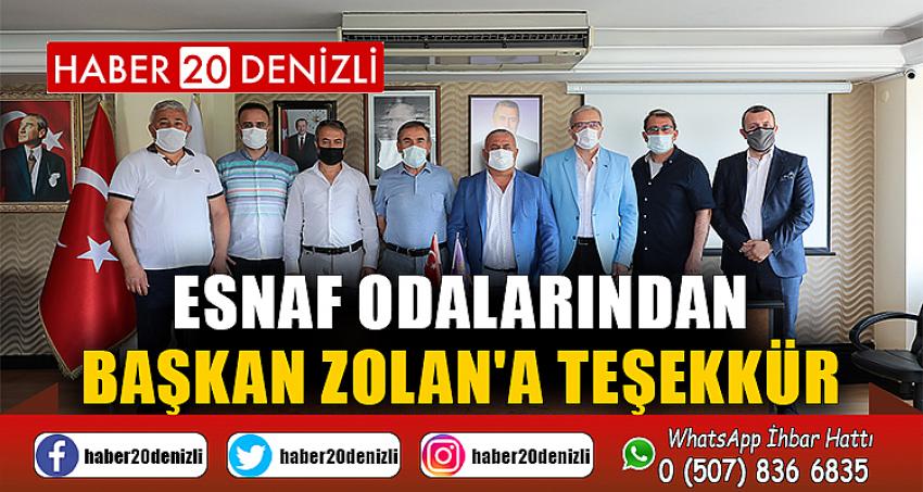 Esnaf odalarından Başkan Zolan'a teşekkür