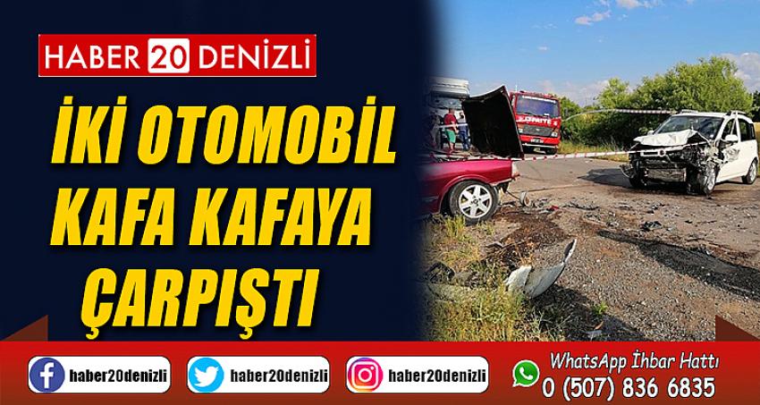 İki otomobil kafa kafaya çarpıştı