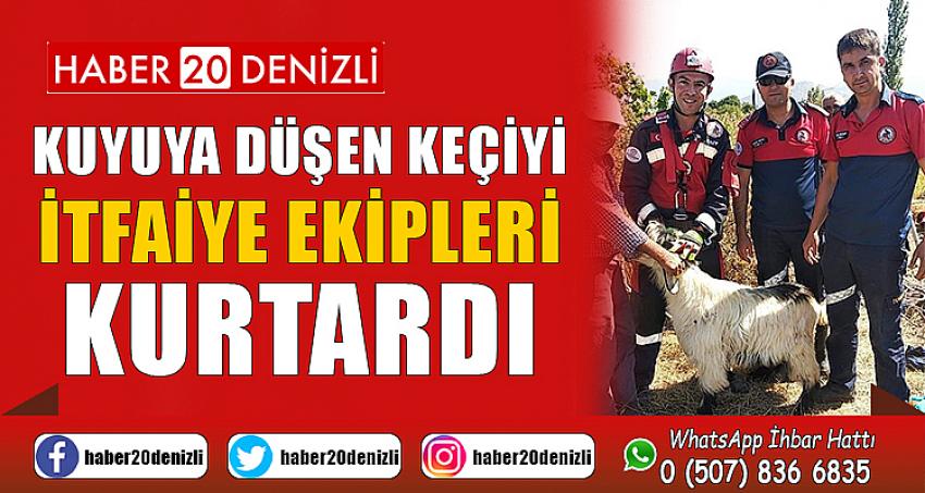 Kuyuya düşen keçiyi itfaiye ekipleri kurtardı