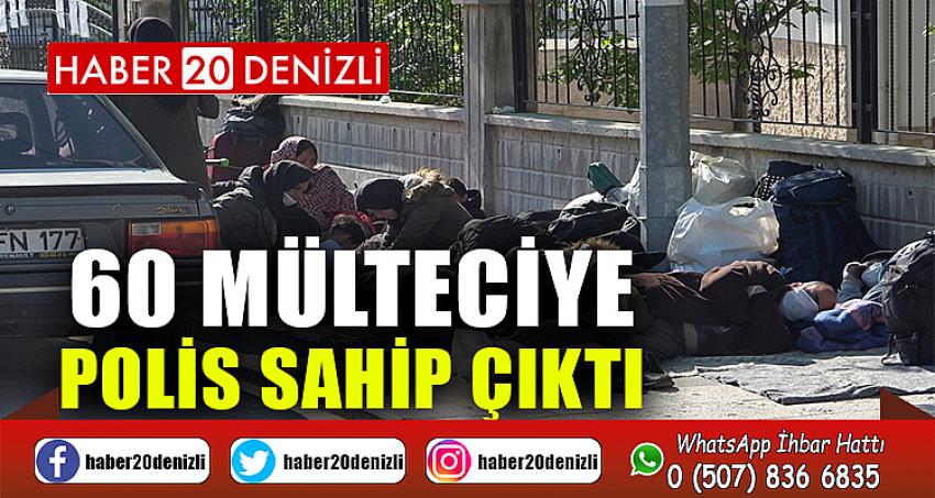 Çoluk çocuk sokakta kalan 60 mülteciye polis sahip çıktı