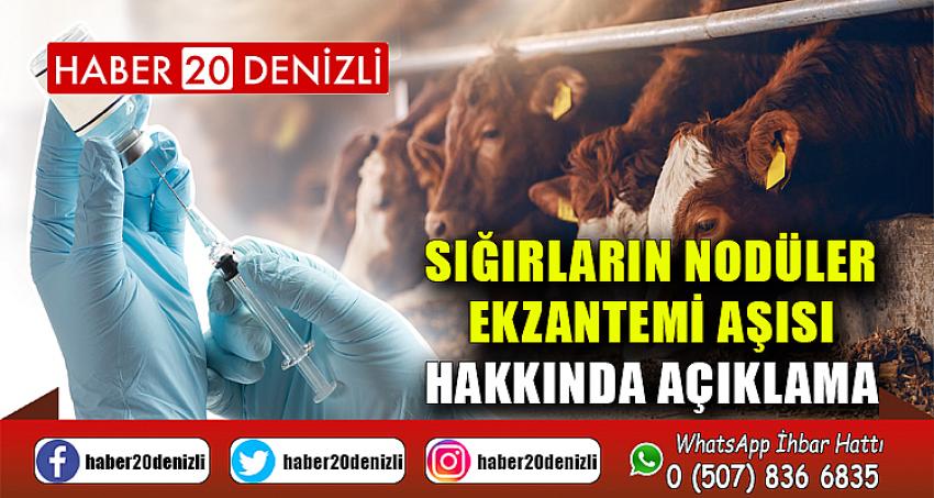 Sığırların Nodüler Ekzantemi Aşısı Hakkında Açıklama