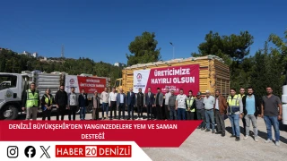 Denizli Büyükşehir’den yangınzedelere yem ve saman desteği