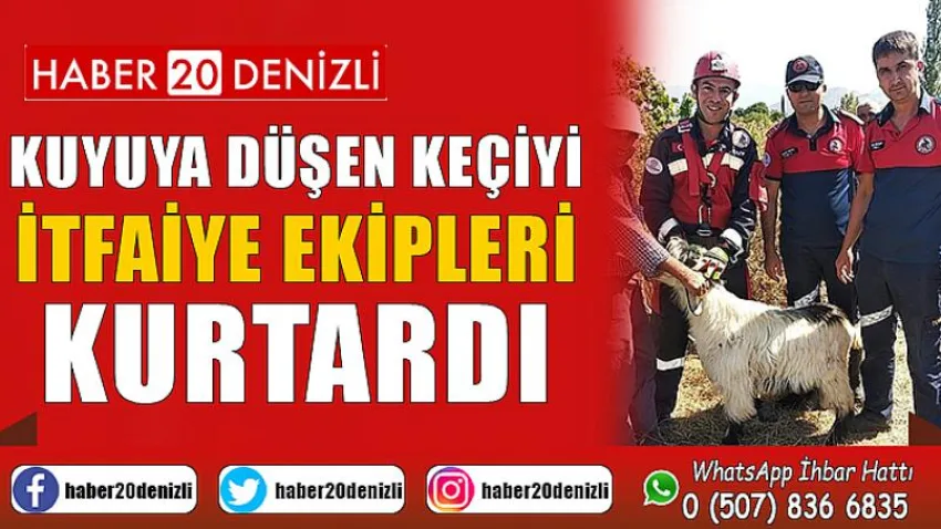 Kuyuya düşen keçiyi itfaiye ekipleri kurtardı