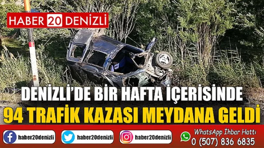 Denizli’de bir hafta içerisinde 94 trafik kazası meydana geldi