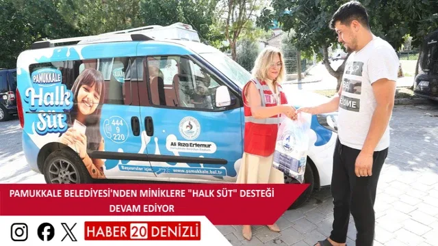 Pamukkale Belediyesi'nden Miniklere "Halk Süt" Desteği Devam Ediyor