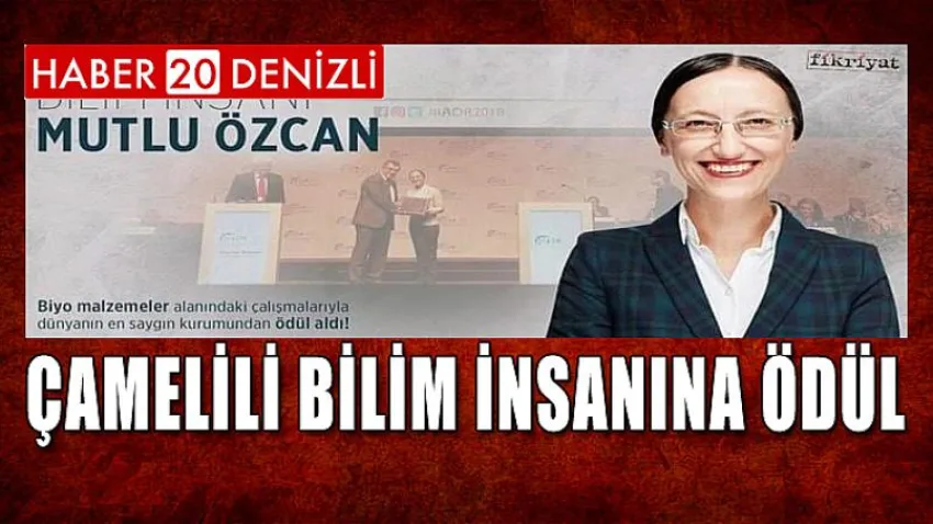 Çamelili Bilim İnsanına Ödül